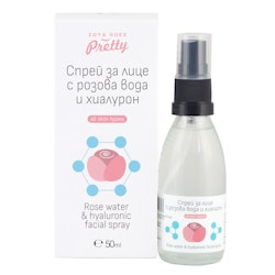 Rose Water & Hyaluronic Facial Spray 50ml Glasflaska