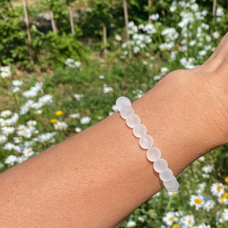 Bergkristall Frostad 8mm pärlor Armband