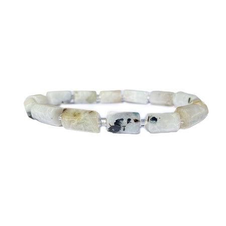 Månsten Regnbågs (Polygon) 10-14mm pärlor Armband