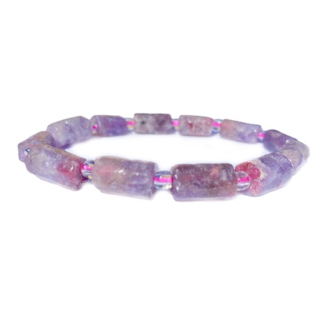 Turmalin Rosa (Polygon) 10-14mm pärlor Armband