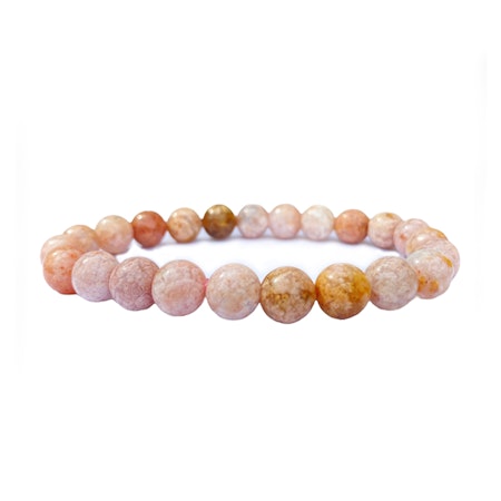 Agat Blomster 8mm pärlor Armband
