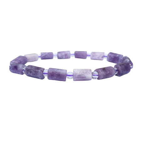 Lepidolit (Polygon) 9-11mm pärlor Armband
