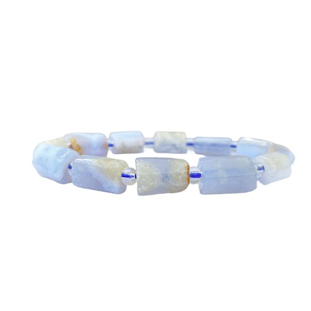 Bandagat Blå (Polygon) 10-14mm pärlor Armband