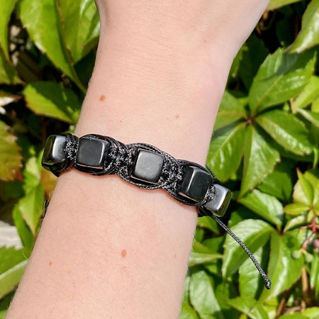 Shungit Armband KUB (Justerbart)