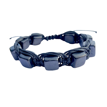Shungit Armband KUB (Justerbart)