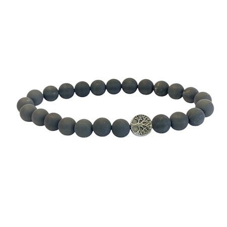 Shungit 8mm pärlor Armband Livets Träd