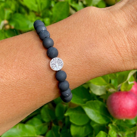 Shungit 8mm pärlor Armband Livets Träd
