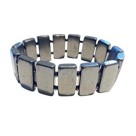 Shungit Rektangulära pärlor Armband 'Normal Handled'