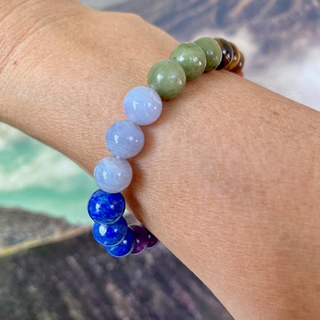 Yoga Chakra 8mm pärlor Armband