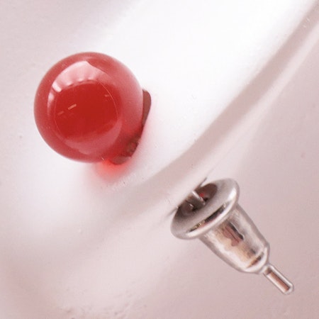 Karneol Örhängen 6mm pärla