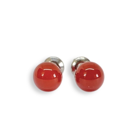 Karneol Örhängen 6mm pärla