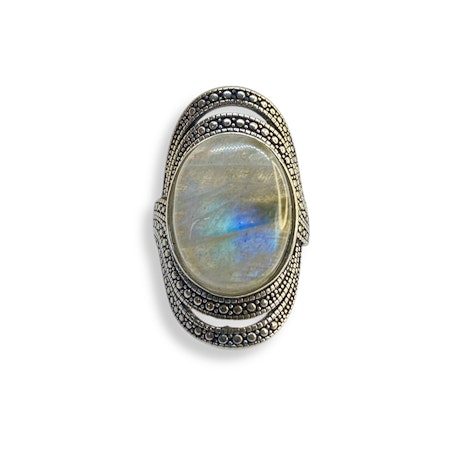 Labradorit Ring (Legerad Koppar ställbar)