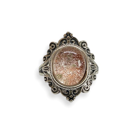 Lodolit "Trädgårdskvarts" Ring (Legerad Koppar ställbar)