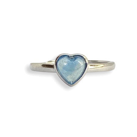 Akvamarin Ring (Silver 925 ställbar)