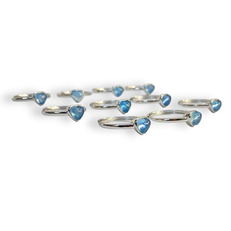 Akvamarin Ring (Silver 925 ställbar)