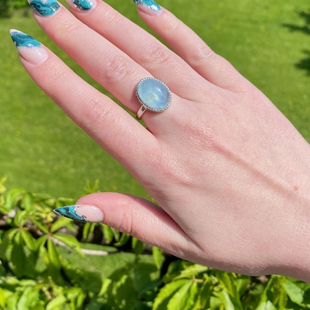 Akvamarin Ring (ställbar)