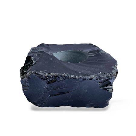 Obsidian Svart Rå Ljushållare