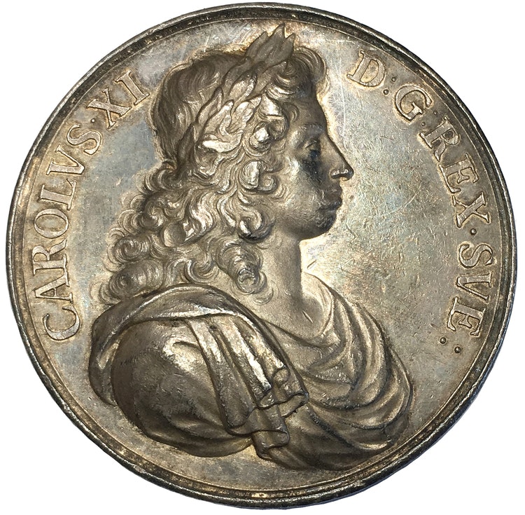 Sverige - Karl X Gustav & Hedvig Eleonora med sonen Karl XI  präglad ca 1680 -  av Arvid Karlsteen - RRR