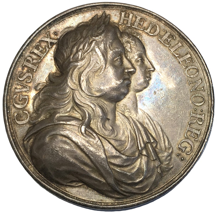 Sverige - Karl X Gustav & Hedvig Eleonora med sonen Karl XI  präglad ca 1680 -  av Arvid Karlsteen - RRR