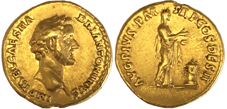 Romerska riket, Antoninus Pius 138-161 e.Kr, Aureus GULD - VACKERT EXEMPLAR