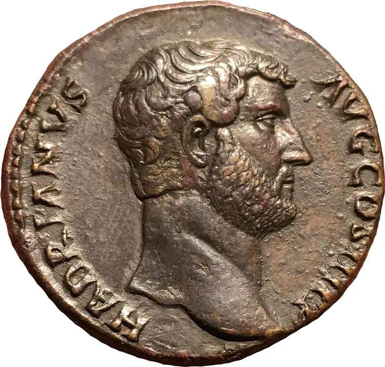 Romerska riket, Hadrianus 117-138. Sestertie med "Medaljprägling"