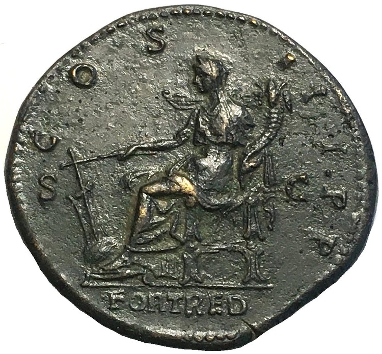 Romerska riket, Hadrianus 117-138. Sestertie i TOPPKVALITET