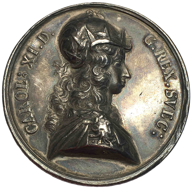 Sverige, Karl XI 1660-1697,  Segern vid Lund 1676 av J.G. Breuer - VACKERT EXEMPLAR