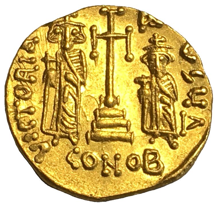 Bysantinska riket, Constans II 641-668 e.Kr, Guldsolidus - OCIRKULERAT PRAKTEXEMPLAR