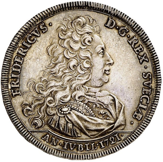 Sverige, Fredrik I 1720-1751, Jubileumsriksdaler 1721 - OCIRKULERAT TOPPTEXEMPLAR