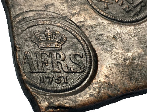Sverige, Adolf Fredrik 1751-1771, Avesta, Plåtmynt 1/2 Daler silvermynt 1751 - VACKERT EXEMPLAR