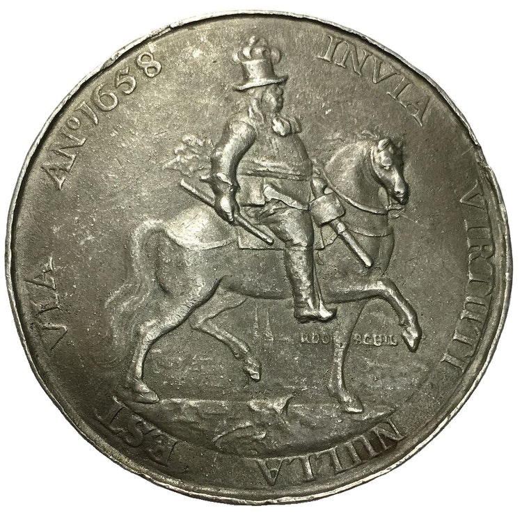 Sverige, Karl X Gustav 1654-1660, Medalj 1658 - Tåget över stora Bält -  MYCKET SÄLLSYNT - av Pieter van Abeele - delzanno