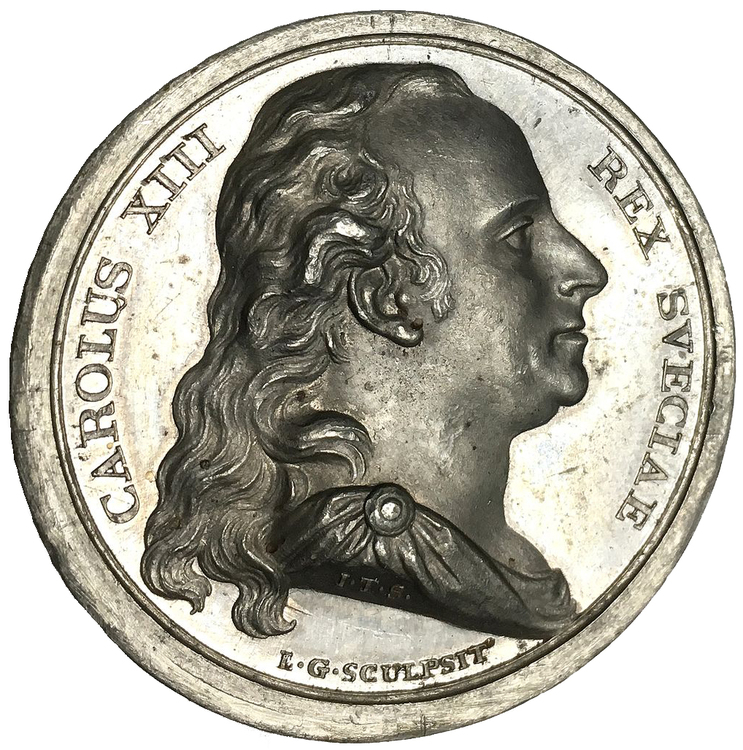 Sverige, Karl XIII 1809-1818, Kunglig belöningmedalj utdelad för berömliga gärningar - RAR!