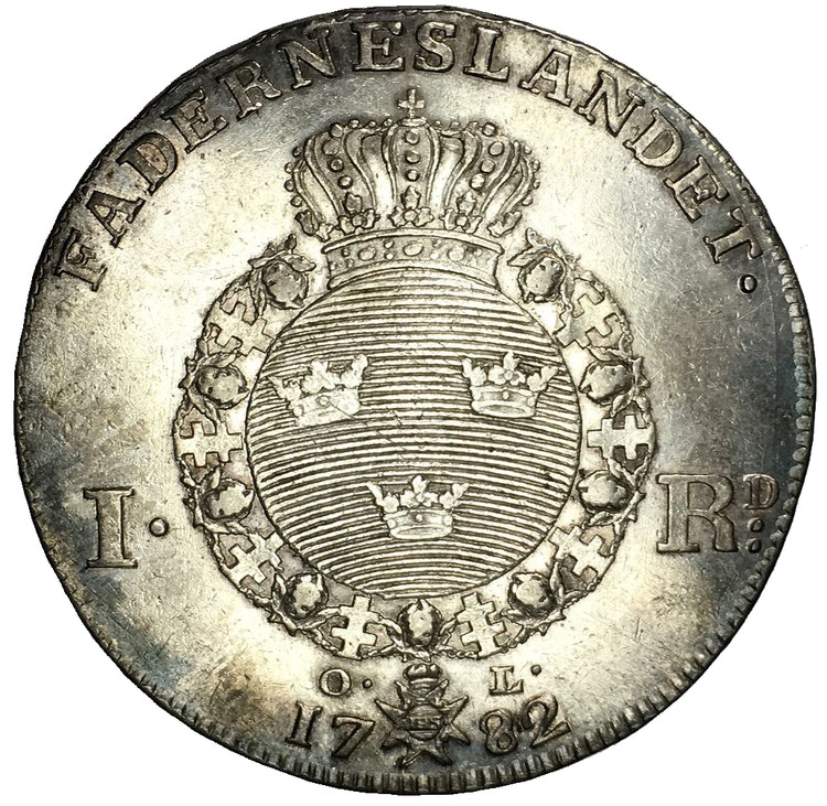 Sverige, Gustav III 1771-1792, Silverriksdaler 1782