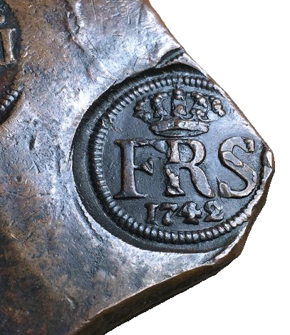 Sverige, Fredrik I 1771-1792, Plåtmynt, 1/2 Daler silvermynt 1742 - VACKERT EXEMPLAR