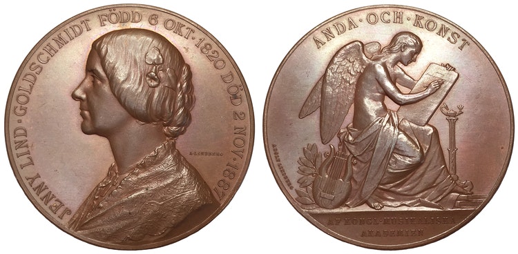 Sverige, Jenny Lind 1820-1887, Operasångerska - Näktergalen, Bronsmedalj