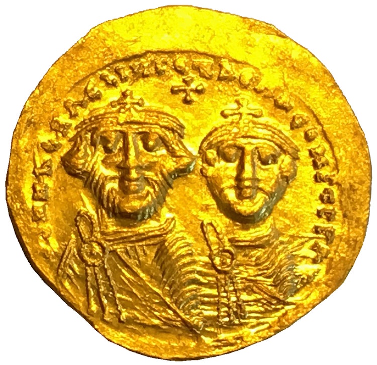 Bysantinska riket, Heraclius 610-641 e.Kr  Solidus - OCIRKULERAT EXEMPLAR