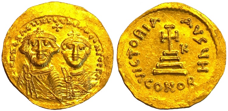 Bysantinska riket, Heraclius 610-641 e.Kr  Solidus - OCIRKULERAT EXEMPLAR