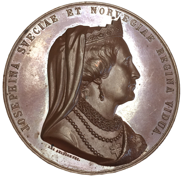 Sverige, Drottning Josephina 50-årsminnet 1823-1873, Vacker bronsmedalj av Lea Ahlborn