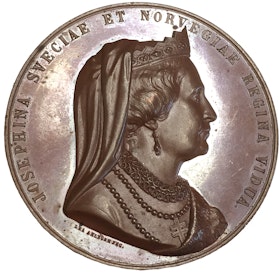 Sverige, Drottning Josephina 50-årsminnet 1823-1873, Vacker bronsmedalj av Lea Ahlborn