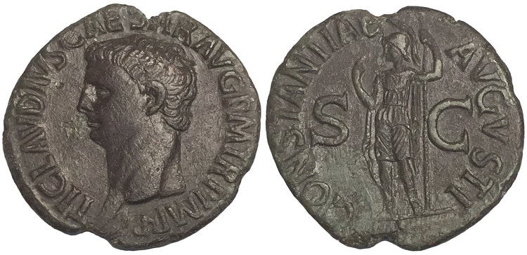 Romerska Riket, Claudius 41-54 e.Kr. Ass - TILLTALANDE SKARPT PORTRÄTT