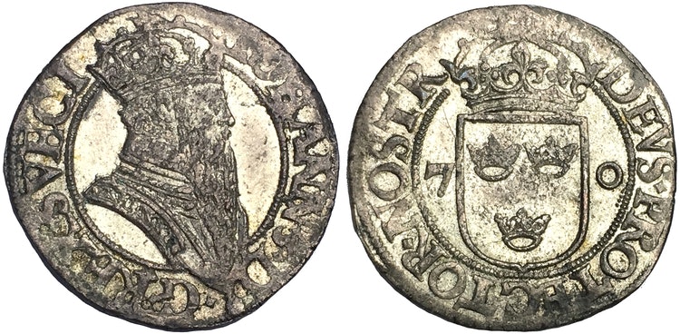 Johan III - 2 Öre 1570 - Vackert exemplar