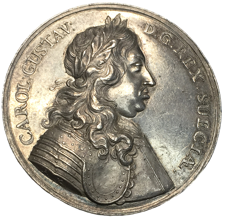 Sverige, Karl X Gustav & Hedvig Eleonora ca 1669 av Arvid Karlsteen, RR, Extremt Sällsynt
