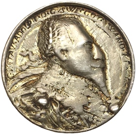 Sverige - Gustav II Adolf och Maria Eleonora förgylld silvermedalj 1629