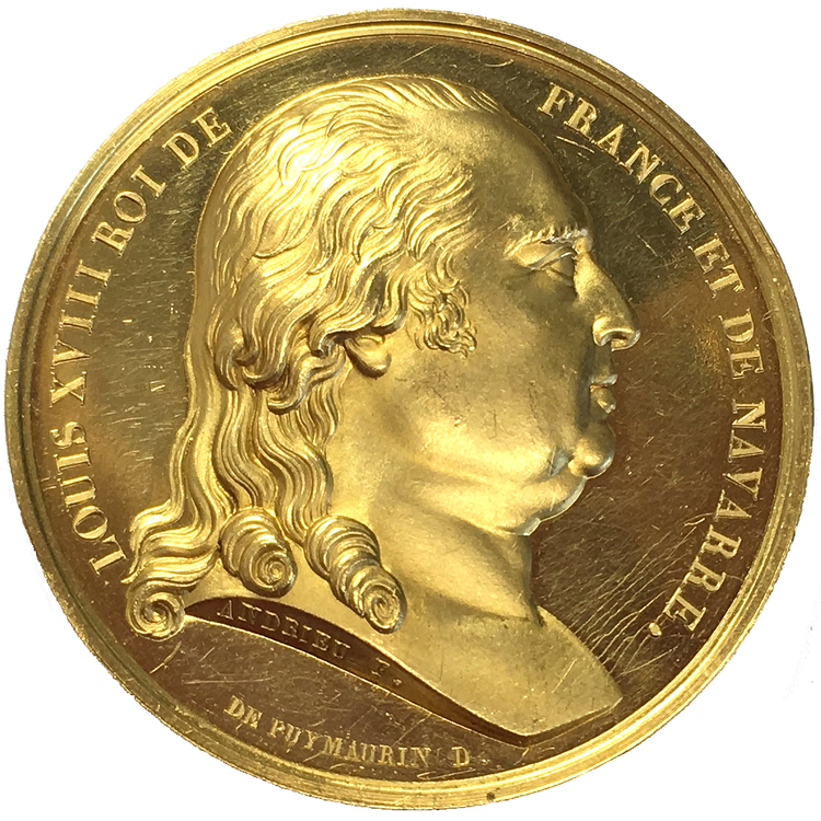 Frankrike, Louis XVIII - Guldmedalj 1820 - EXTREMT RAR - RR