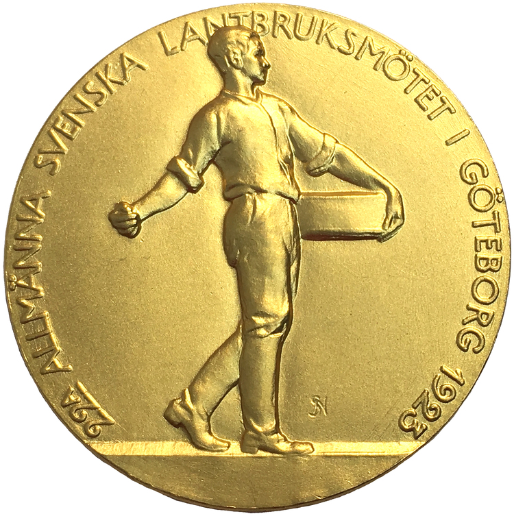Göteborgsutställningen 1923 - guldmedalj - UNIK I PRIVAT ÄGO graverad av Svante Nilsson - Pris på förfrågan!