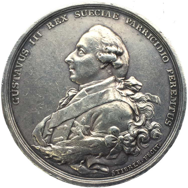 Gustav III - Konungens död 1792 graverad av  J. G. Stierle
