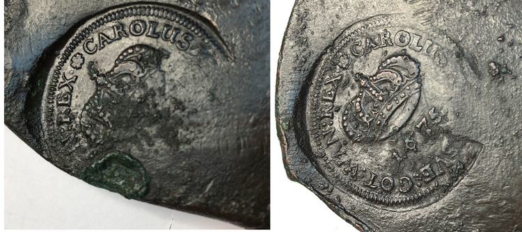 Karl XI - Plåtmynt 2 Daler SM 1675 - Osedvanligt välbevarat exemplar