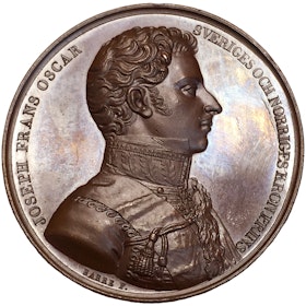 Karl XIV Johan med sonen, kronprins Oskar (I), av Barre - Ocirkulerat toppexemplar