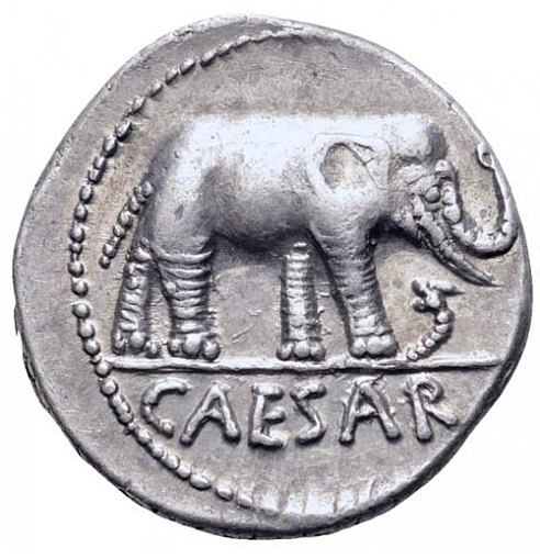 Romerska republiken, Julius Caesar, Vacker Elefantdenar