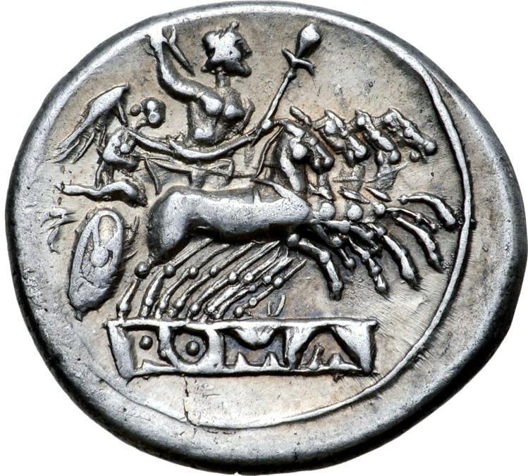 Romerska republiken, Didrachm Rom 225-214 f.Kr - VACKERT EXEMPLAR